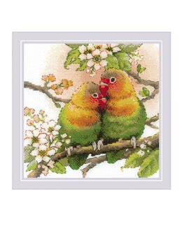 Broderikit Billede Smukke fugle - Riolis