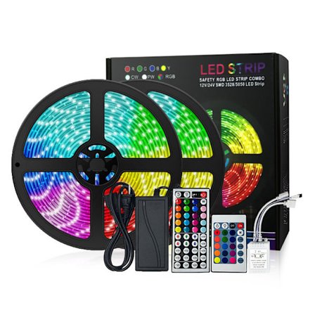 One Piece US Standard LED Sovrum Bluetooth 15M LED Ljusramp Dekorativ LED Flerfärgad, LED Ljusramp, RGB Fairy Light Dimbar med