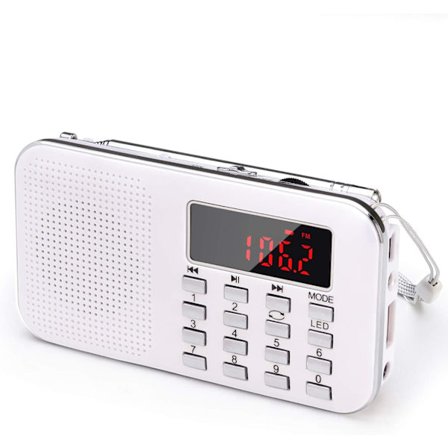 Bærbar AM-radio Ultra-tynn AM FM MP3 AUX USB, 1200MAH oppladbar Remo