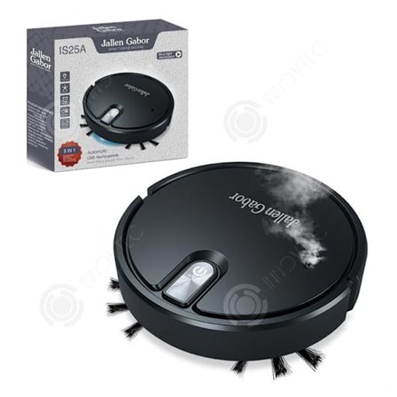 Robotstøvsuger 5 i 1 - PASSIONOVA - Model 1300 Pa - Ultralav - USB-opladning - Sort