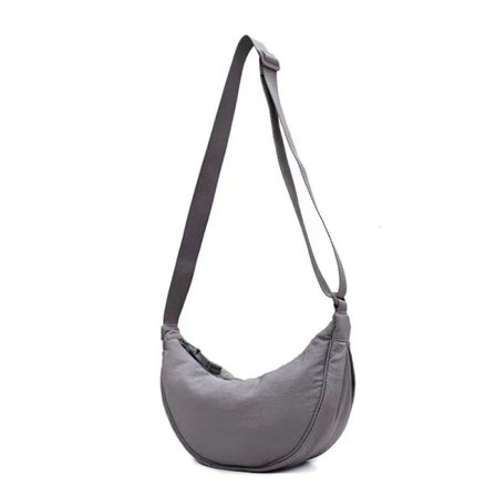 Casual Nylon Hobos Crossbody Bag för kvinnor Axelväska Dam Halvmåne Bröstväskor Tote Lady Travel Shopper Bag Damväskor Grå