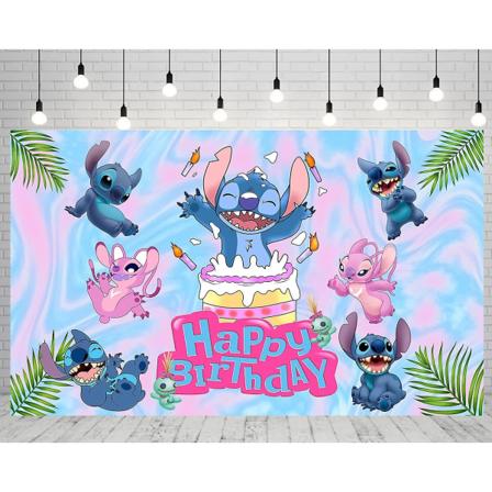 Kesäinen Havaijin Aloha-tausta Lilo ja Stitch -teemaisiin syntymäpäiväjuhliin, 5x3 jalkaa, trooppinen valokuvaustausta Stitch-teemajuhliin