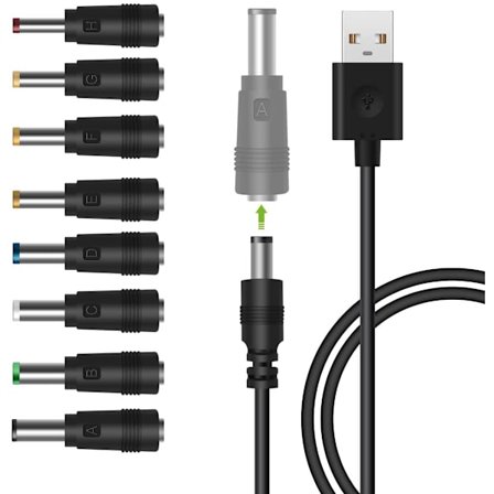 USB - DC power- och ström-kabel laddkabel (1 meter)