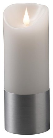 Konstsmide 1823-300 LED-kynttilä koristeella, hopea 20,5 cm, Valaistus