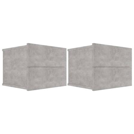 Vidaxl Sängbord 2 St Betonggrå 40x30x30 Cm Spånskiva Grå