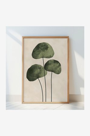 Pelcasa - Grønne blade - Beige - Posters - Fra Homeroom