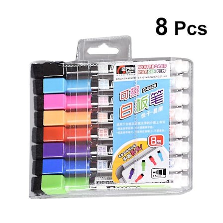 8 st vita tavla penna svart vit tavla magnet markörer penna med suddgum skolartiklar