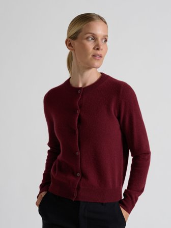 Kashmina - Kashmircardigan "Ingrid" - Bordeaux - Size S
