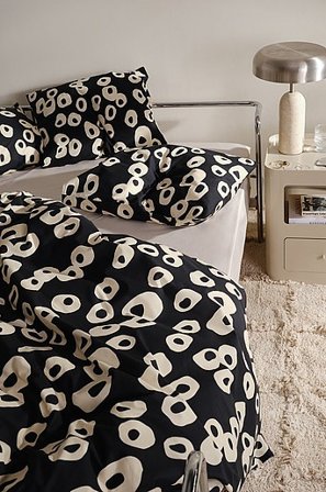 Jotex - Pussilakanasetti Yhden Hengen Vuode Orgaaninen Musta/valkoinen Musta/valkoinen - OVO - Osta Kapeat sängyt Jotex