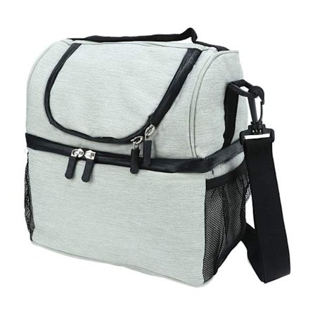 Køletaske Isoleret 2 Lag Udendørs Picnic Køletaske med Justerbare Skulderstropper 2 Mesh Lommer Blød Køletaske