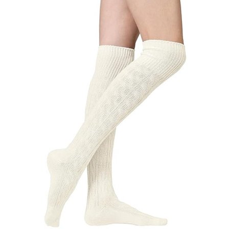 ING Knæstrømper - Strømper - Fodboldstrømper - Lange Knæstrømper - Strikkede Strømper - Varme Strømper - Til Kvinder - Trykfri Kant - Sømløse - Hvide