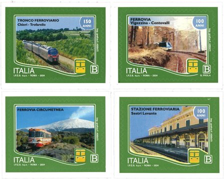 Italien - Italienske jernbaner - Postfrisk sæt 4v