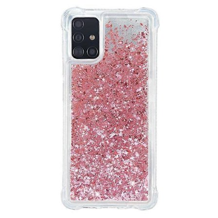 Pure Color Glitter Powder Quicksand TPU-deksel Kompatibelt for Samsung Galaxy A51 SM-A515