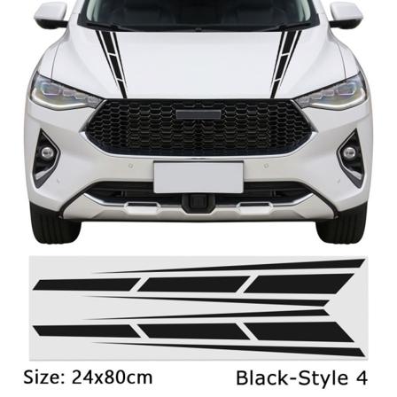 Bilklistermærker Hood-klistermærker Sort Style 4 Style 4