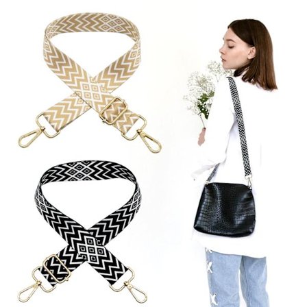 stk håndtaskestropper, udskiftelige håndtaskestropper, crossbody taskestrop, sort stribet skulderstrop til mænd kvinder - justerbar længde 75-145 cm