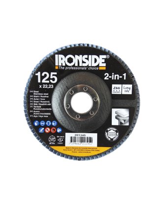 Ironside 201345 Lamellrondell 125 mm Z60, Kapa, slipa & polera