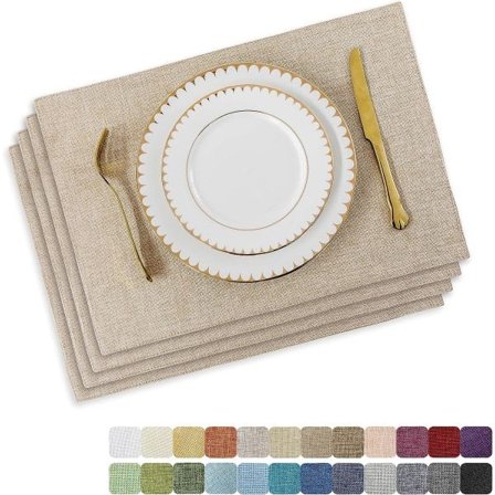 IC Bordsplassmatter fra Home Briljant sett med 4 Varmebestandige Spisebordsplassmatter Tallerken Matte Tekstil Underlag Høst Kjøkkenmatter Innendørs 