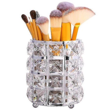 Krystal Makeup Penselholder Organizer, Håndlavet Kosmetik Pensel Kop Opbevaringsløsning