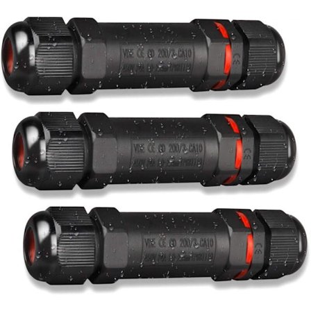 Vandtæt samledåse, 3 stk. IP68 udendørs elektrisk stik, vandtæt domino samledåse Ø 1mm-13mm