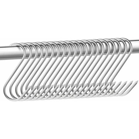 15-pack rostfria slakthakar, 15 cm slakthakar, S-formade