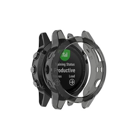Garmin Fenix 5 / 5 Plus läpinäkyvä suojus - Läpinäkyvä Musta