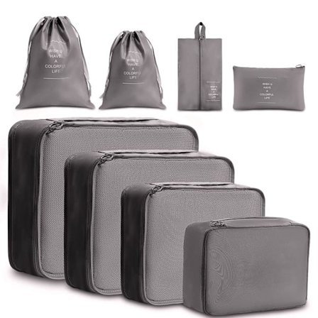 Pakke-kuber, 8 sett reiseoppbevaringsposer Koffertarrangør L, ZQKLA