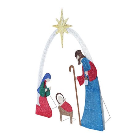 Julekrybbe Juledekoration Lys op til Temafest Plæne Gårdhave Blå