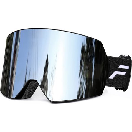 2025 Seneste Model Skibriller til Mænd Kvinder & Unge - Anti-dug UV400 Beskyttelse Snowboard Snow Ski Briller til Voksne Sølv & Sort Fr