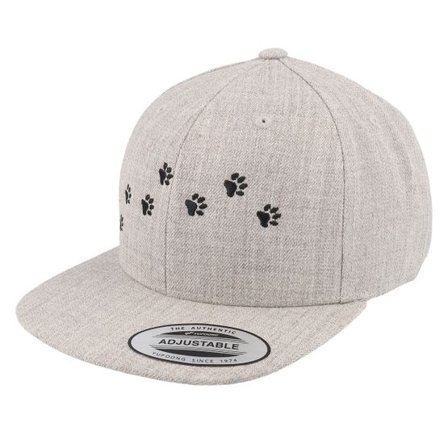 Kiddo Cap - Grå snapback Keps - Kids Dog Paws Heather Grey Snapback @ Hatstore