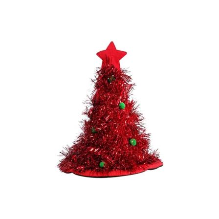 Joulukuusihattu tähtikiiltävällä hopealankalla Xmas Tree -muotoiset hatut aikuisille Cosplay-rekvisiittiin 2024 Navidadin uudenvuoden juhlatarvikkeita