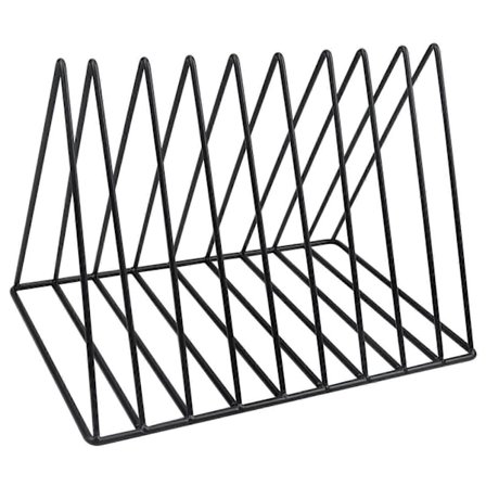 Trekantet Skrivebordsopbevaringsreol, 9 Slots Metalpladeholderstand, Vinylreol Fritstående, Dokumentholder, Multifunktionel Skrivebordsorganisator 