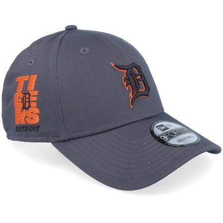 New Era - MLB Harmaa adjustable Lippis - Detroit Tigers Side Patch 9FORTY Grey/Orange Adjustable @ Hatstore