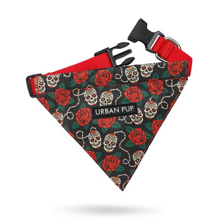 Skull & Roses Bandana - Scarfes, Charms & Halsbandssmycken, Draglinor, Läder- & Textilhalsband på Doggie.se