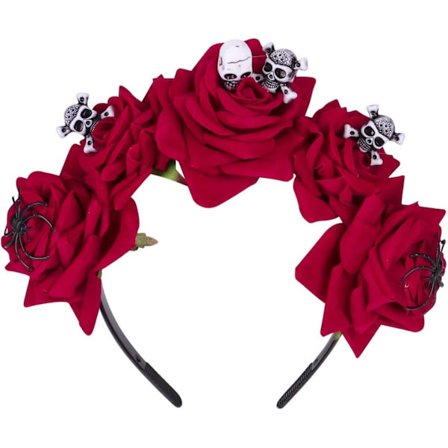 Halloween Blomsterkrans Hexe Pandebånd Middelalder Gotisk Krans Vin