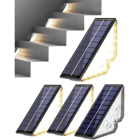 Solcelledrevne trappetrinslamper udendørs IP65 – LED solcellelampe til terrasse & indgang (4-pak)_OF