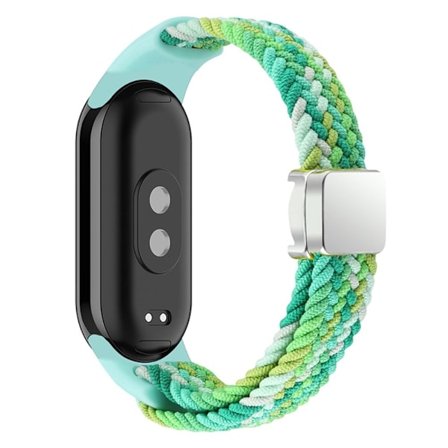 Magnetiskt flätat nylonband Xiaomi Smart Band 8 ersättningsarmband för klocka - Bländande Grön
