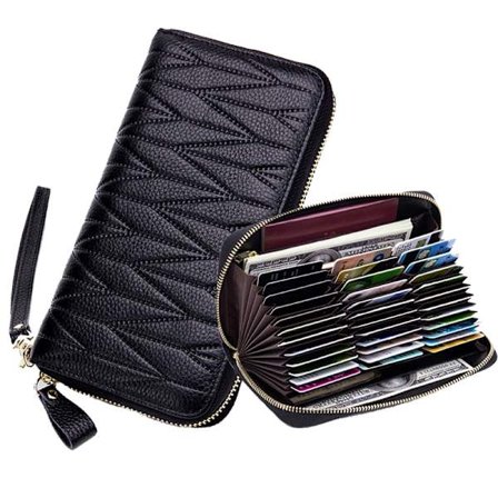 RFID Wallet for Women Genuine Leather Female Travel Purse Zipper Women's Wallet 36 Card Holder ާڧߧ ܧ ֧ݧ֧ ا֧