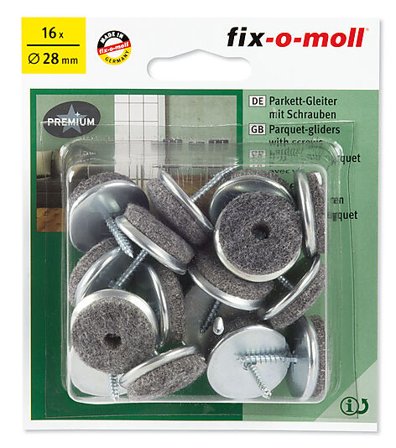 FIX-O-MOLL MØBELKNOTT ULLFILT M/SKRUE 28MM 16 stk