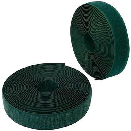 /EA/20 mm borrelås/rull 5 meter selvklebende - organizer/kabelbånd - bånd veske klesplagg rem feste - farge: furugrønn - i polyamid og polye
