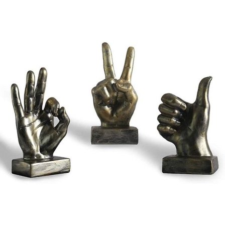 Fingergest Skrivebordsstaty Finger Skulptur Kreativt Hjem Stue Skap Hylle Ornament Kobber
