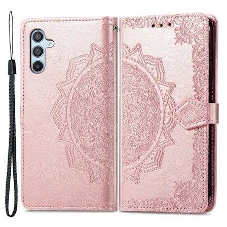 Mandala Samsung Galaxy A54 Flip Etui - Rødguld
