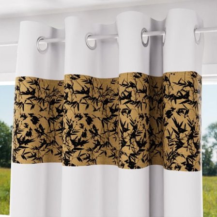 Gardinkappa med öglor i bomull 135x250 cm MAYLINE, av Soleil d'Ocre