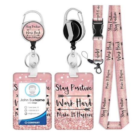 ID-merkeholder Navneskilt Snøremerkeholder med uttrekkbar