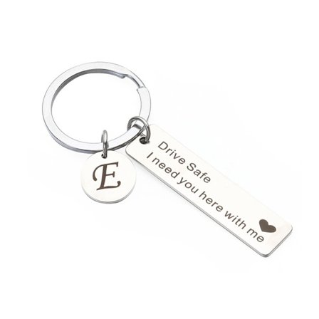 Avaimenperä kirjaimilla A-Z, 26 alkukirjainta, Drive Safe, E_ma