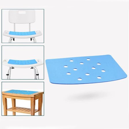 Brusestol kompatibel med badeværelse sammenklappelig badestol kompatibel med ældre - blå pude