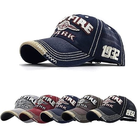 Sort Baseballkasket til Mænd Retro Stil Åndbar, Baseballkasket til Unisex Ren Bomuld, Justerbar Sommer Baseball Hat - Hovedomkreds 56-60cm
