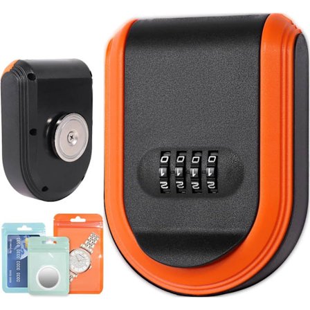 Magnetisk nøgleholder med kombinationslås gemt under bilen, Skjul nøglelåseskrin med stærk magnet til opbevaring af nøgle i