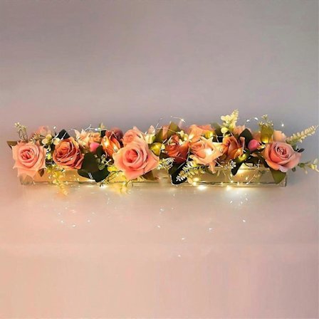 Klar Akryl Blomstervase Rektangulær Blomsterdekorasjon til Spisebord, Lang Rektangulær Akrylvase til Hjem Bryllup Spisebord Dekor