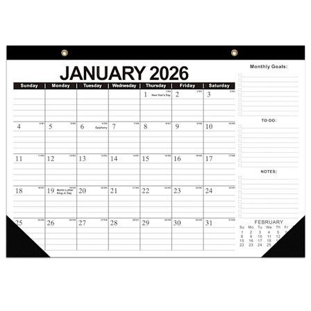 Skrivebordskalender 2026 Veggkalender 2026 Dekker fra januar 2026 til juni 2027