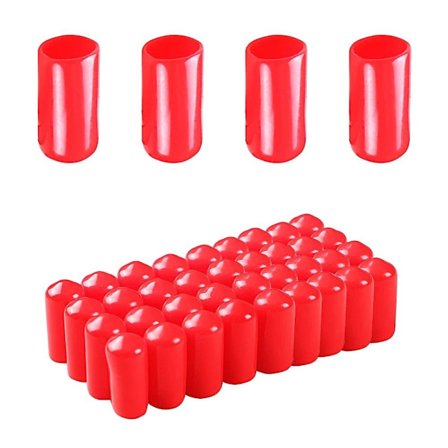 50 stk runde gummi endestykker Tube Bolt Cap Deksel Skrue Gjenge